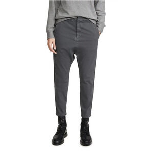 Nili Lotan Cotton Paris Pants $345 Slouchy Crop Gray Drop Crotch Sz 4 NWT!